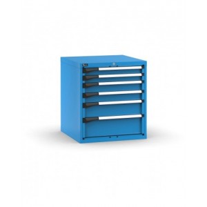 Blocco cassettiera da banco, 6 cassetti 2x75 2x100 1x150 1x200, L714 x P726 x H800 mm