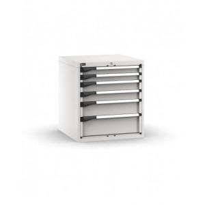 Blocco cassettiera da banco, 6 cassetti 2x75 2x100 1x150 1x200, L714 x P726 x H800 mm