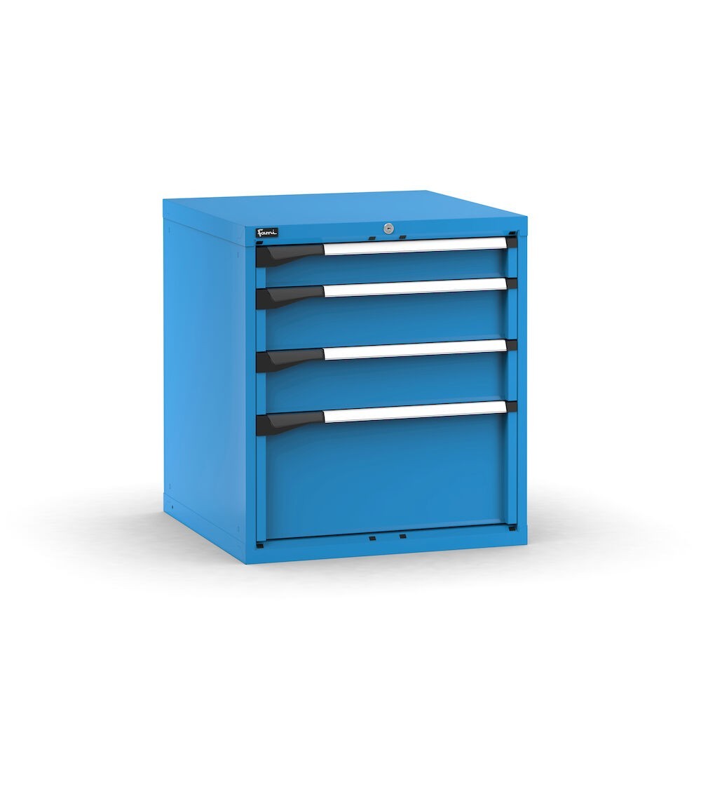 Blocco cassettiera da banco, 4 cassetti 1x100 2x150 1x300, L714 x P726 x H800 mm