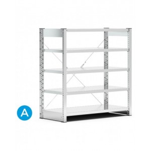 Scaffale porta contenitori mis.4 a 5 piani, L1057 x P521 x H1111 mm