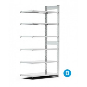 Scaffale aggiuntivo per contenitori a bocca di lupo mis.4A5, 6 ripiani, L1028 x P521 x 2016 mm