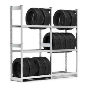 Scaffale porta gomme a 2 campate, L2071 x P421 x H2016 mm