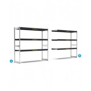 Scaffali a campata larga, L2065x P421 x H2016 mm