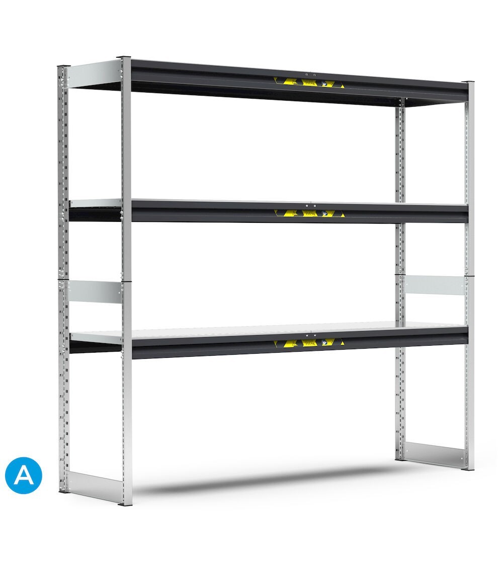 Scaffali a campata larga, L2065x P521 x H2016 mm