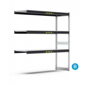 Scaffalatura aggiuntiva ad ampia campata, L2036 x P621 x H2016 mm