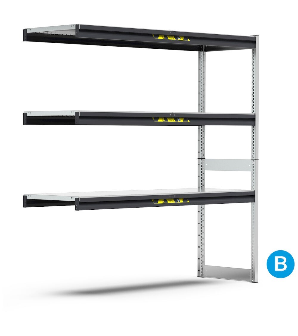 Scaffalatura aggiuntiva ad ampia campata, L2036 x P821 x H2016 mm