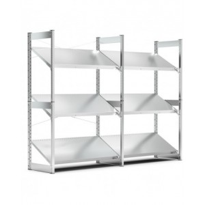 Scaffale a ripiani inclinati, L2671 x P521 x H2016 mm