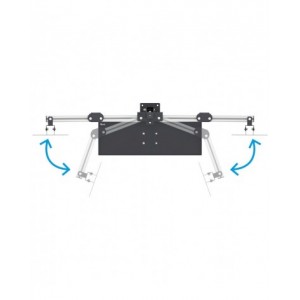 Supporto per doppio monitor da terra con porta tastiera
