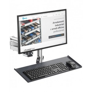 Braccio per monitor singolo completo di porta tastiera