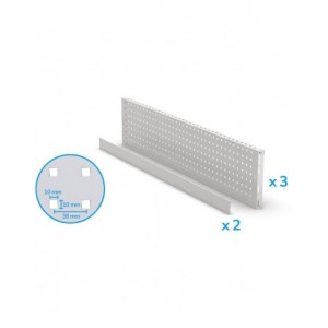 Kit 3 Pannelli porta attrezzi e 2 bordi, 1438x40x304 mm