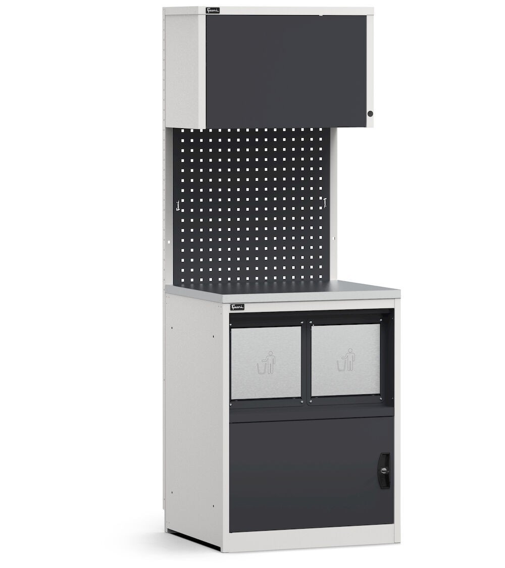 Modulo con armadio con vano rifiuti, L 714 mm, GARAGE008