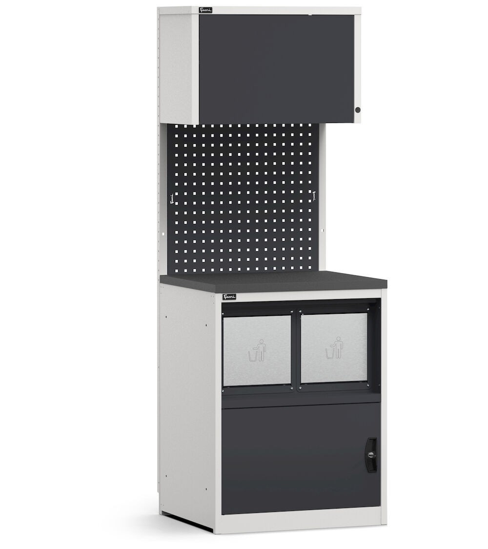 Modulo con armadio con vano rifiuti, L 714 mm, GARAGE009