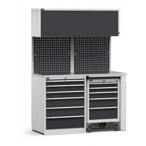 Modulo con cassettiera e carrello portautensili, L 1428 mm, GARAGE026