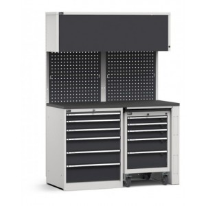 Modulo con cassettiera e carrello portautensili, L 1428 mm, GARAGE027
