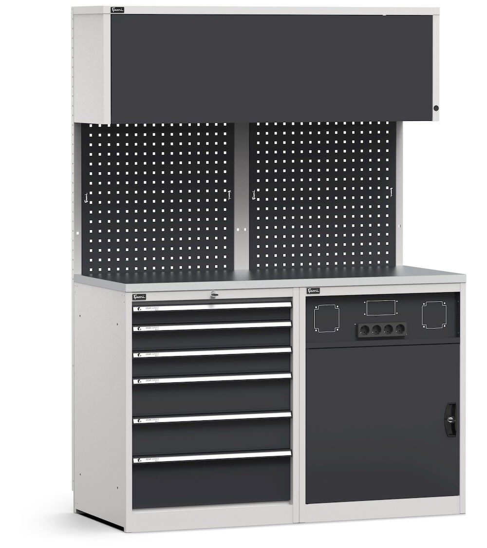 Modulo con cassettiera e armadio tecnico, L 1428 mm, GARAGE034