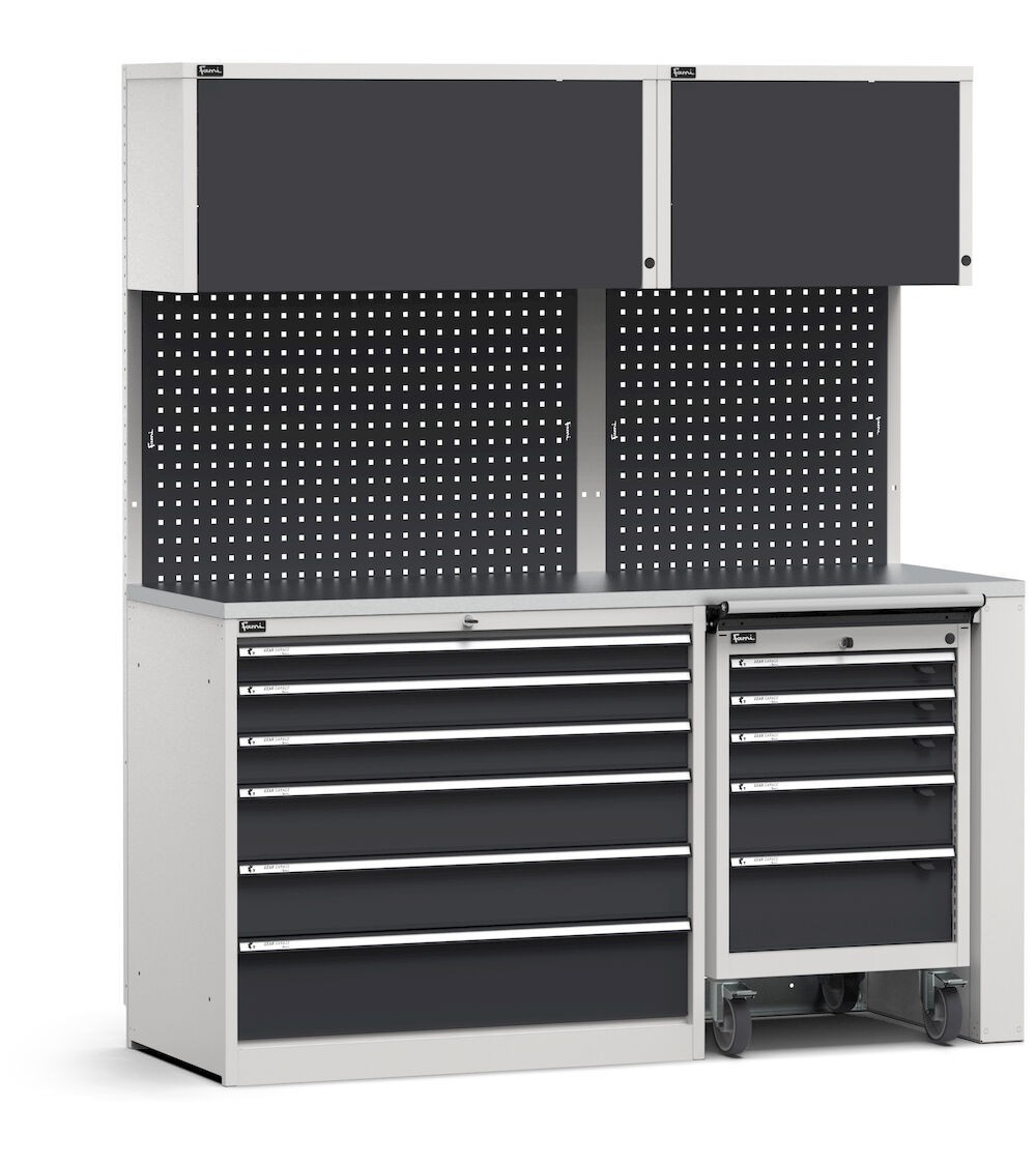 Modulo con cassettiera e carrello portautensili, L 1734 mm, GARAGE036