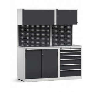 Modulo con cassettiera e armadio con ante scorrevoli, L 1734 mm, GARAGE041