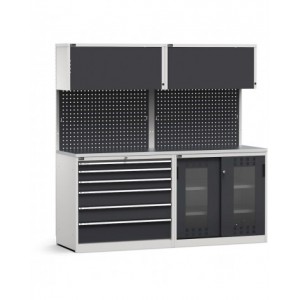 Modulo con cassettiera e armadio con Iron Team Electric, L 2040 mm, GARAGE057