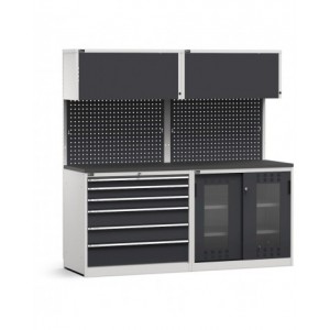 Modulo con cassettiera e armadio con Iron Team Electric, L 2040 mm, GARAGE058