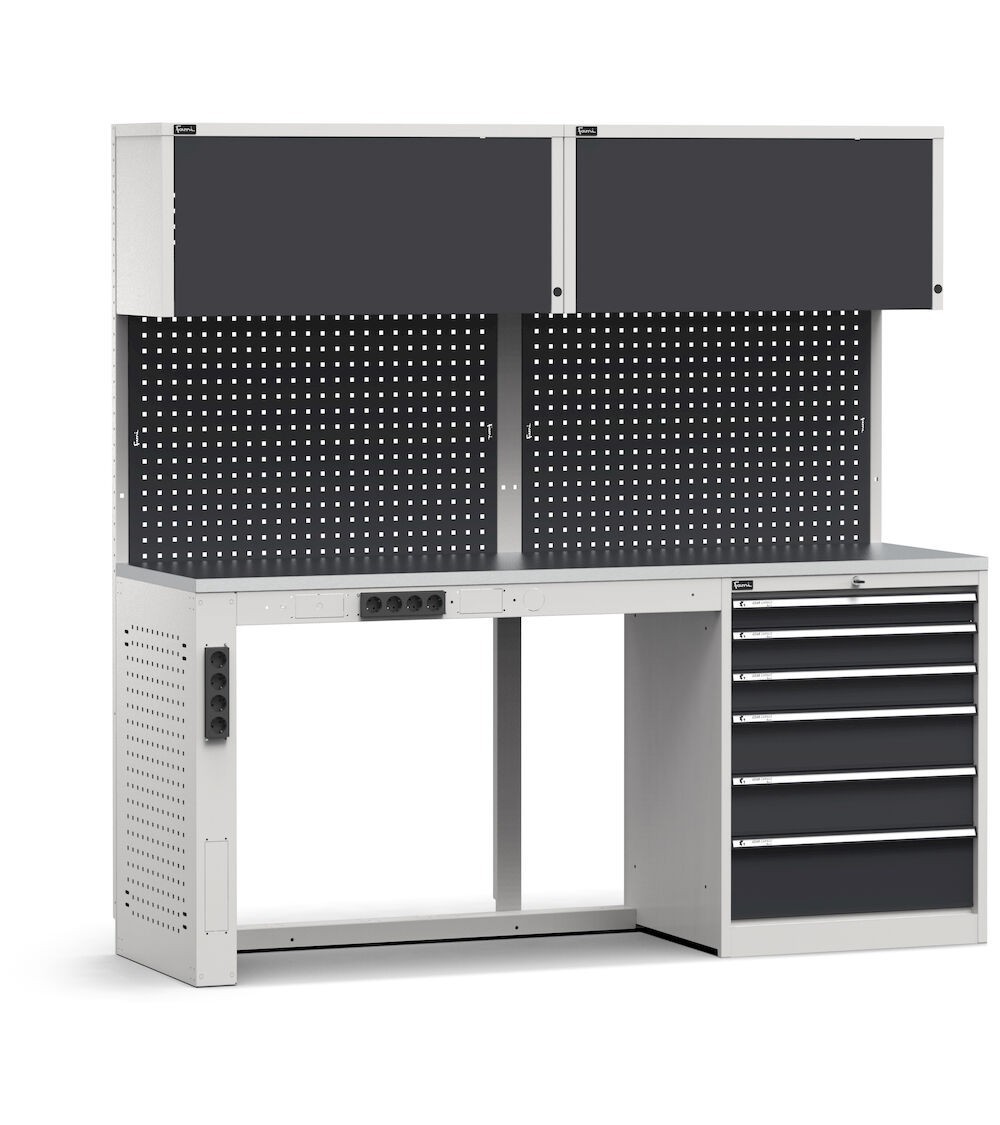Modulo banco da lavoro con cassettiera, L 2040 mm, GARAGE061