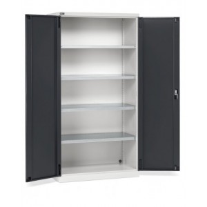 Armadio da officina con porte a battente e ripiani, L 1023 mm, GARAGE068