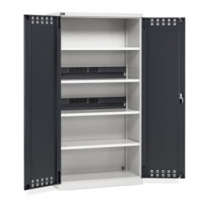 Armadio da officina con porte a battente fessurate e Iron Team Electric, L 1023 mm, GARAGE073