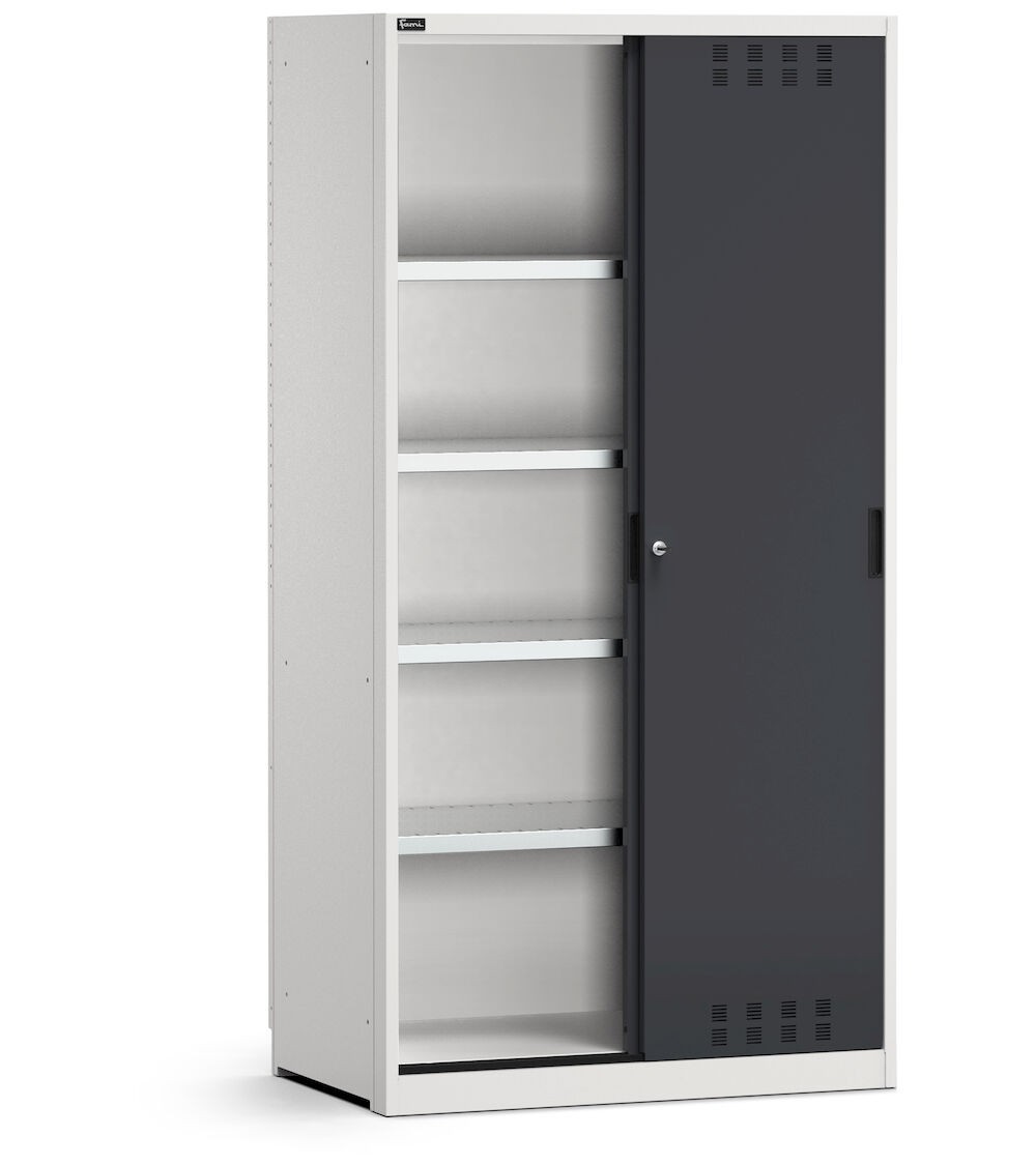 Armadio da officina con porte scorrevoli fessurate, L 1020 mm, GARAGE075