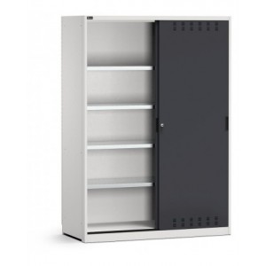 Armadio da officina con porte scorrevoli fessurate, L 1427 mm, GARAGE078
