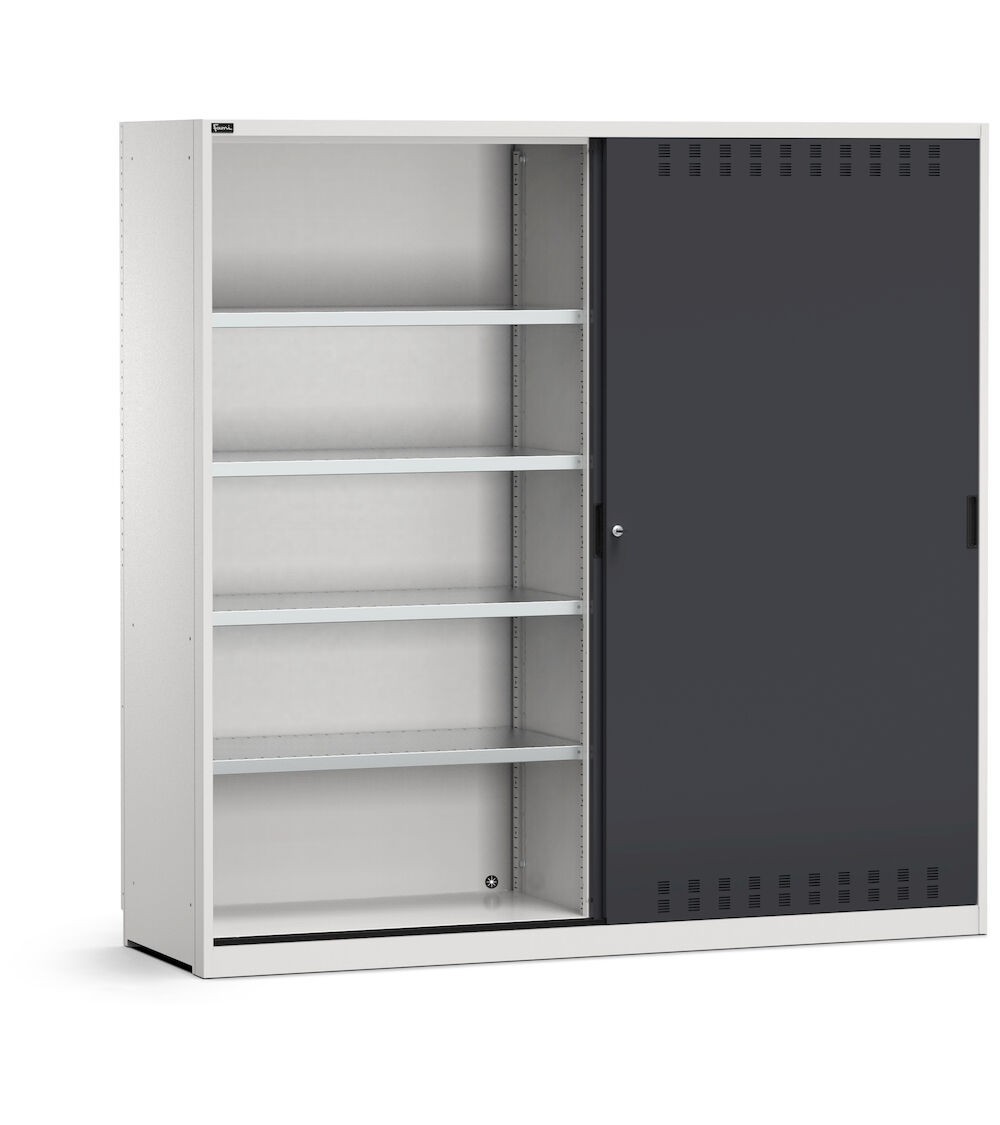 Armadio da officina con porte scorrevoli fessurate e paratia divisoria, L 2040 mm, GARAGE081