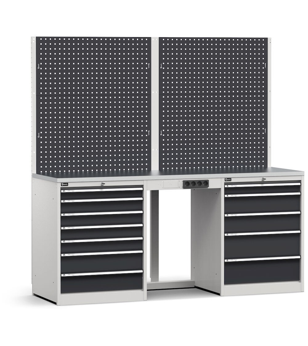 Composizione con parete attrezzata per arredo officina GARAGE100