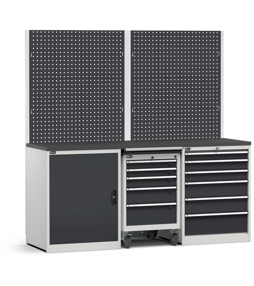 Composizione con parete attrezzata per arredo officina GARAGE103