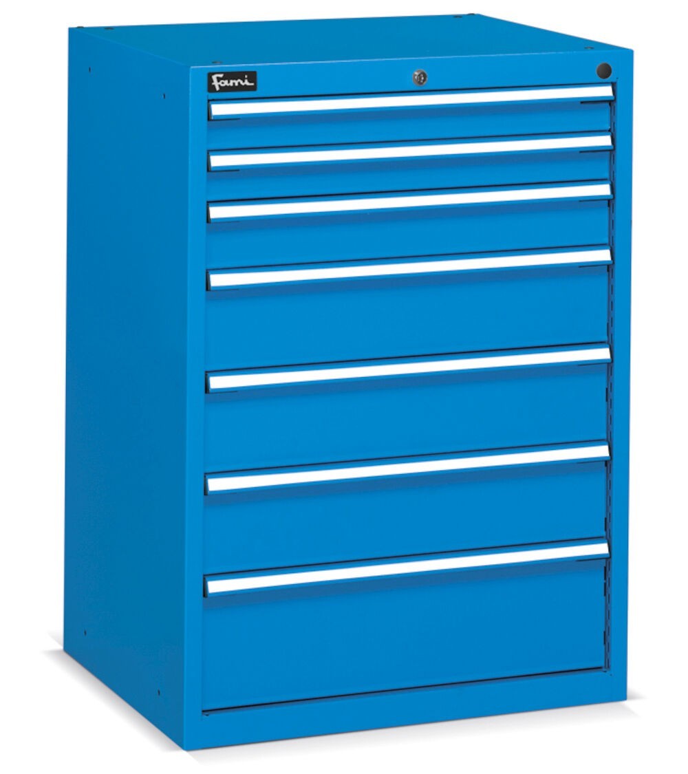 Cassettiera per officina portautensili, 7 cassetti, L717 x P600 x H1002 mm, Flexa