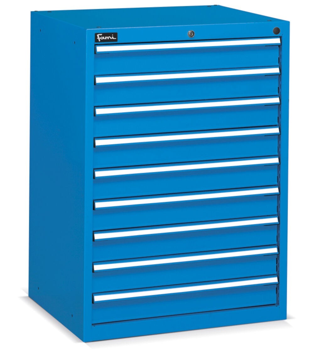 Cassettiera per officina, 9 cassetti, L717 x P600 x H1002 mm, Flexa