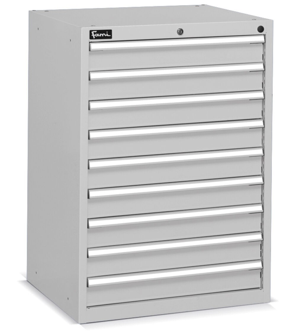 Cassettiera per officina, 9 cassetti, L717 x P600 x H1002 mm, Flexa