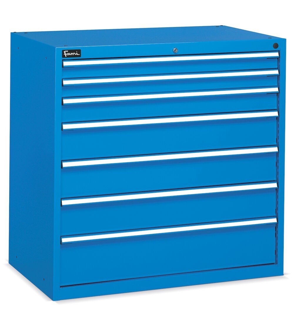 Cassettiera portautensili per officina, 7 cassetti, L1023 x P600 x H1002 mm, Flexa