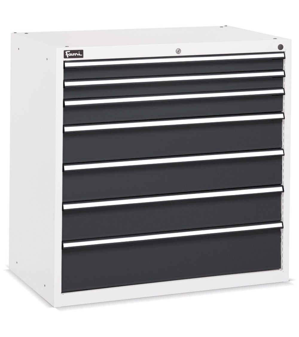 Cassettiera portautensili per officina, 7 cassetti, L1023 x P600 x H1002 mm, Flexa