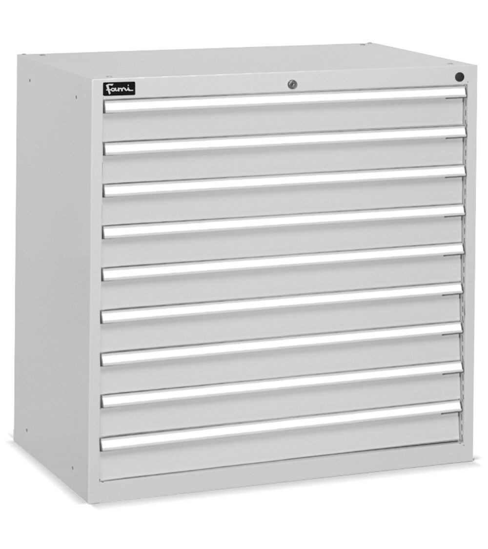 Cassettiera portautensili per officina, 9 cassetti, L1023 x P600 x H1002 mm, Flexa