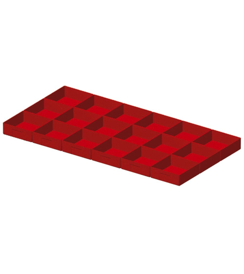 Kit cassette divisorio, 18 pezzi, per cassetti con H 100/125 mm, 54X27 EH