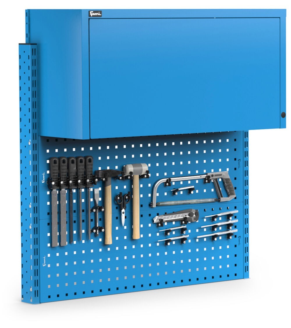 Parete attrezzata con pensile vasistas, L100 cm, blu