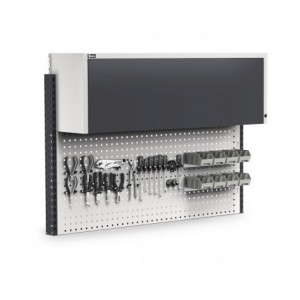 Parete attrezzata con pensile vasistas, L150 cm, grigio e antracite