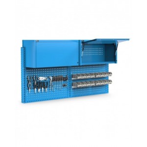 Parete attrezzata con pensile vasistas, L200 cm, blu