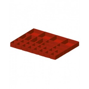 Set di 28 cassette divisorio in plastica per cassetti con H 75 mm, 36x27 EH