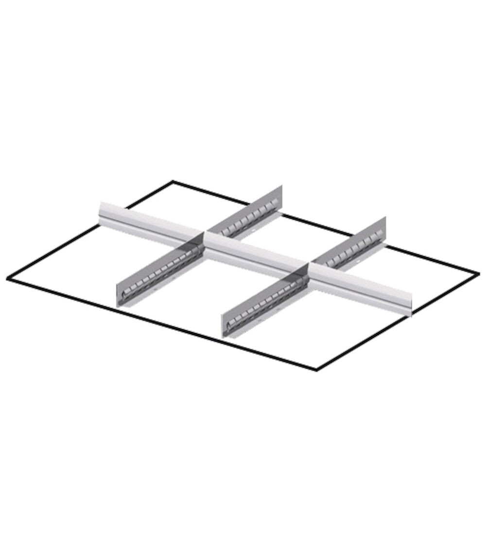 Set 2 divisori longitudinali, 3 divisori trasversali per cassetti con H 150/175 mm, 36x27 EH