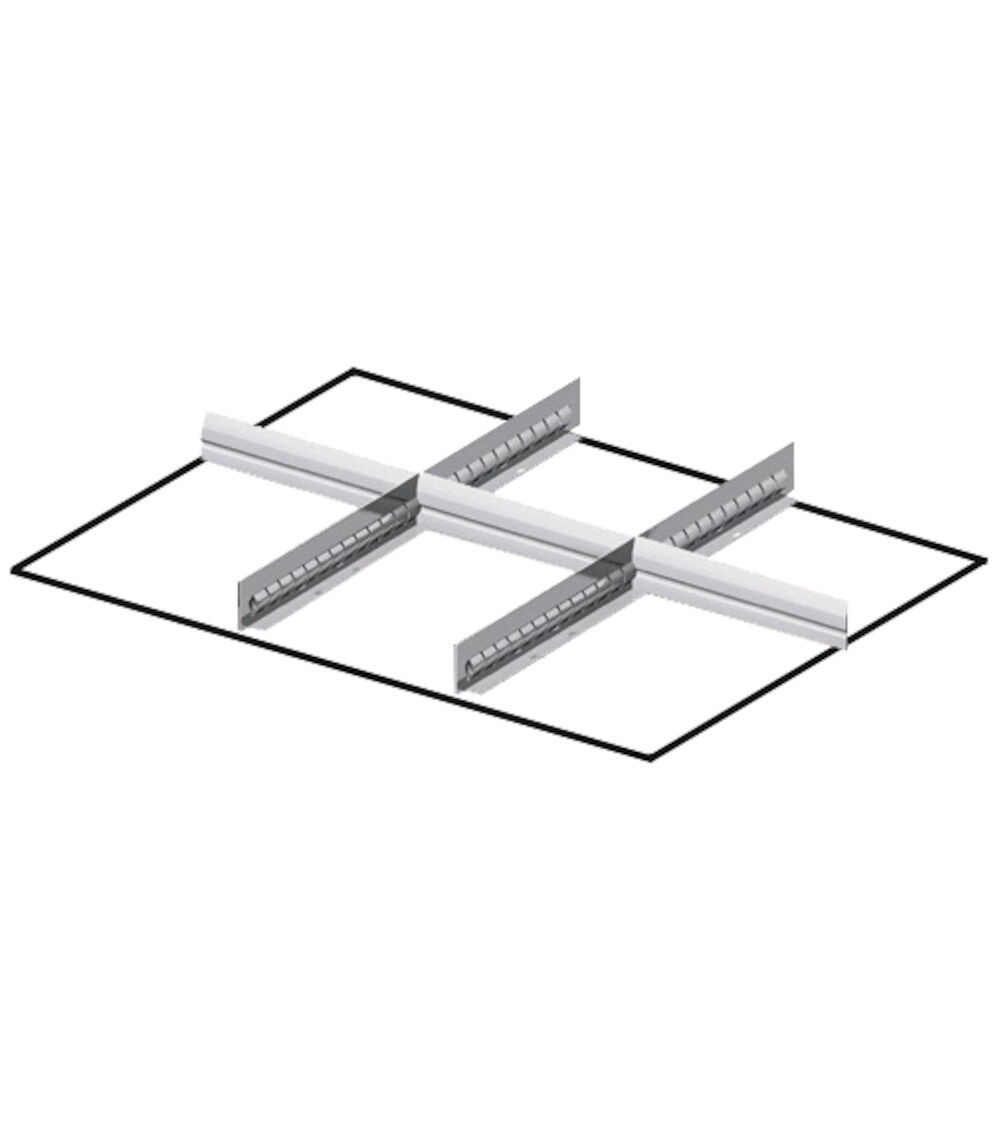 Set 2 divisori longitudinali, 3 divisori trasversali per cassetti con H 200/250 mm, 36x27 EH