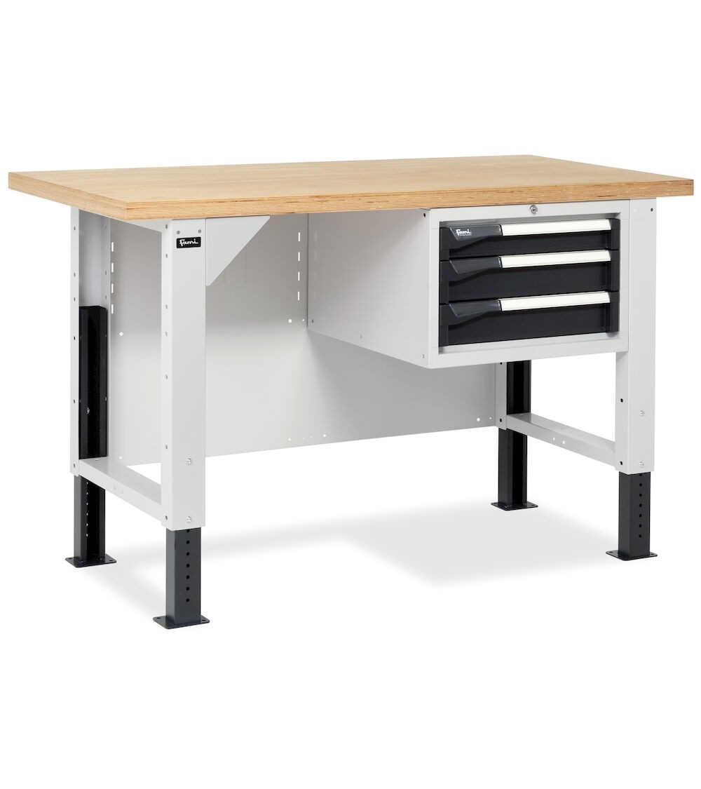 Banco da lavoro MASTERBR1505 con 1 armadio a cassetti con 3 cassetti