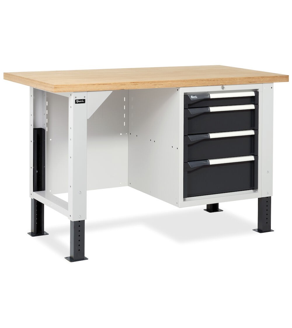 Banco MASTERBR1506 con 1 armadio a cassetti con 4 cassetti