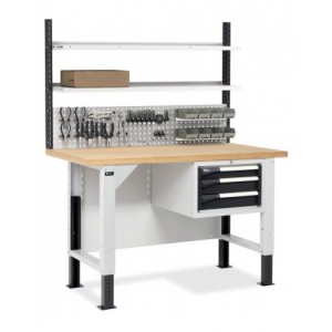 Banco con armadio a 3 cassetti e parete forata, MASTERBR1514