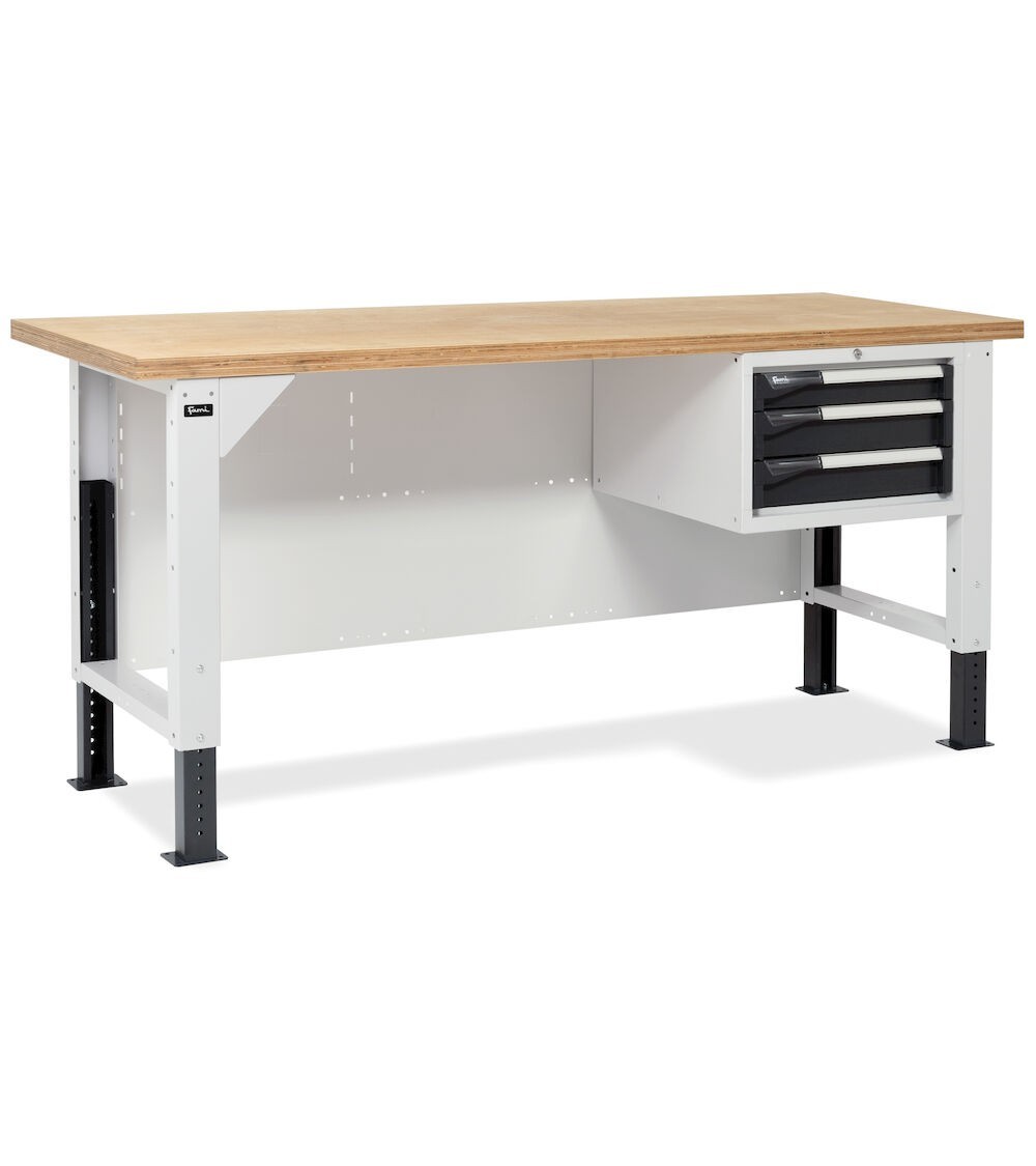 Banco da lavoro MASTERBR2005 con 1 armadio a cassetti con 3 cassetti