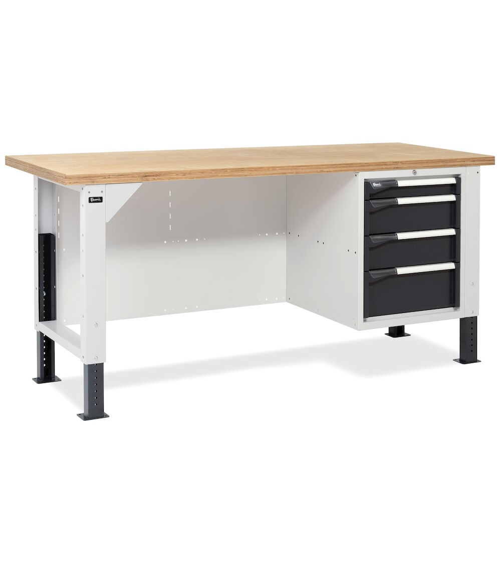 Banco da lavoro MASTERBR2006 con 1 armadio a cassetti con 4 cassetti
