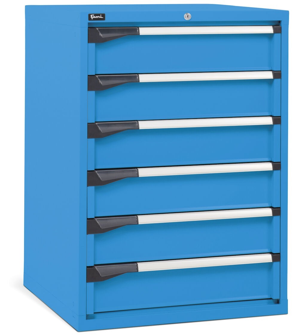 Cassettiera da lavoro, 6 cassetti, mm L714 x P726 x H1000